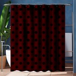 Polka Dots - Black on Bulgarian Rose Red Shower Curtain 60  x 72  (Medium)