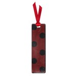 Polka Dots - Black on Bulgarian Rose Red Small Book Mark