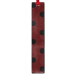 Polka Dots - Black on Bulgarian Rose Red Large Book Mark