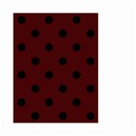 Polka Dots - Black on Bulgarian Rose Red Small Garden Flag (Two Sides)