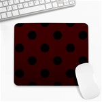 Polka Dots - Black on Bulgarian Rose Red Large Mousepad