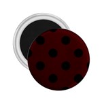 Polka Dots - Black on Bulgarian Rose Red 2.25  Magnet