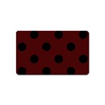 Polka Dots - Black on Bulgarian Rose Red Magnet (Name Card)