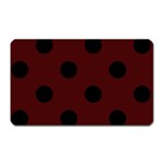 Polka Dots - Black on Bulgarian Rose Red Magnet (Rectangular)