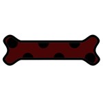 Polka Dots - Black on Bulgarian Rose Red Magnet (Dog Bone)