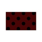 Polka Dots - Black on Bulgarian Rose Red Sticker Rectangular (100 pack)