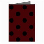 Polka Dots - Black on Bulgarian Rose Red Greeting Cards (Pkg of 8)