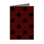 Polka Dots - Black on Bulgarian Rose Red Mini Greeting Card