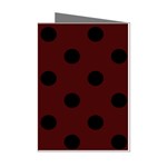Polka Dots - Black on Bulgarian Rose Red Mini Greeting Cards (Pkg of 8)
