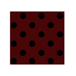 Polka Dots - Black on Bulgarian Rose Red Greeting Card 5  x 7 