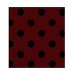 Polka Dots - Black on Bulgarian Rose Red Greeting Card 4.5  x 6 
