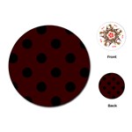 Polka Dots - Black on Bulgarian Rose Red Playing Cards (Round)