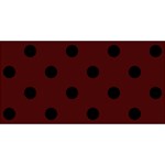 Polka Dots - Black on Bulgarian Rose Red YOU ARE INVITED 3D Greeting Card (8x4)