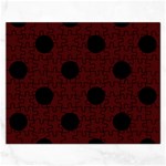 Polka Dots - Black on Bulgarian Rose Red Jigsaw Puzzle (Rectangular)