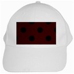 Polka Dots - Black on Bulgarian Rose Red Black Cap