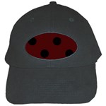 Polka Dots - Black on Bulgarian Rose Red Black Cap