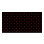 Polka Dots - Bulgarian Rose Red on Black Satin Shawl