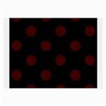 Polka Dots - Bulgarian Rose Red on Black Large Glasses Cloth