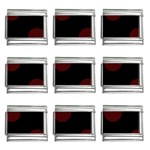 Polka Dots - Bulgarian Rose Red on Black 9mm Italian Charm (9 pack)