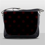 Polka Dots - Bulgarian Rose Red on Black Messenger Bag