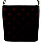 Polka Dots - Bulgarian Rose Red on Black Flap Closure Messenger Bag (S)