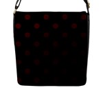 Polka Dots - Bulgarian Rose Red on Black Flap Closure Messenger Bag (L)