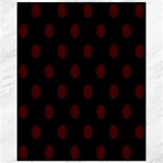 Polka Dots - Bulgarian Rose Red on Black Canvas 11  x 14 
