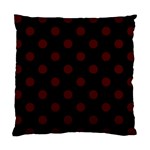 Polka Dots - Bulgarian Rose Red on Black Standard Cushion Case (One Side)