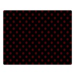 Polka Dots - Bulgarian Rose Red on Black Double Sided Flano Blanket (Large)
