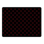 Polka Dots - Bulgarian Rose Red on Black Fleece Blanket (Small) (One Side)