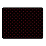 Polka Dots - Bulgarian Rose Red on Black Double Sided Fleece Blanket (Small) (Two Sides)