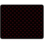 Polka Dots - Bulgarian Rose Red on Black Double Sided Fleece Blanket (Medium) (Two Sides)