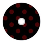 Polka Dots - Bulgarian Rose Red on Black CD Wall Clock