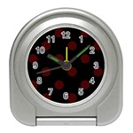 Polka Dots - Bulgarian Rose Red on Black Desk Alarm Clock