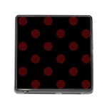 Polka Dots - Bulgarian Rose Red on Black Memory Card Reader (Square)