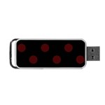 Polka Dots - Bulgarian Rose Red on Black Portable USB Flash (One Side)
