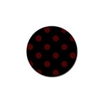 Polka Dots - Bulgarian Rose Red on Black Golf Ball Marker (10 pack)