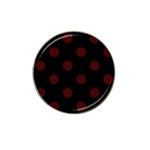 Polka Dots - Bulgarian Rose Red on Black Hat Clip Ball Marker