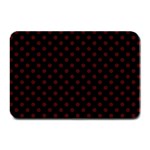 Polka Dots - Bulgarian Rose Red on Black Plate Mat
