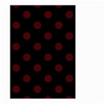 Polka Dots - Bulgarian Rose Red on Black Large Garden Flag (Two Sides)