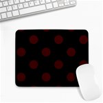 Polka Dots - Bulgarian Rose Red on Black Small Mousepad