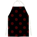 Polka Dots - Bulgarian Rose Red on Black Full Print Apron