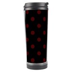Polka Dots - Bulgarian Rose Red on Black Travel Tumbler