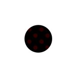 Polka Dots - Bulgarian Rose Red on Black 1  Mini Magnet