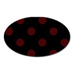 Polka Dots - Bulgarian Rose Red on Black Magnet (Oval)