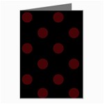 Polka Dots - Bulgarian Rose Red on Black Greeting Cards (Pkg of 8)