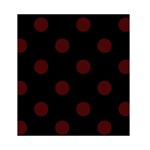 Polka Dots - Bulgarian Rose Red on Black Greeting Card 4.5  x 6 