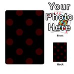 Polka Dots - Bulgarian Rose Red on Black Multi-purpose Cards (Rectangle)