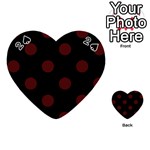 Polka Dots - Bulgarian Rose Red on Black Playing Cards 54 (Heart)