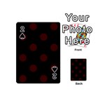 Polka Dots - Bulgarian Rose Red on Black Playing Cards 54 (Mini)